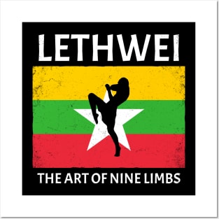 Myanmar Flag Lethwei Fighter Posters and Art